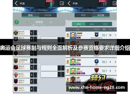 奥运会足球赛制与规则全面解析及参赛资格要求详细介绍